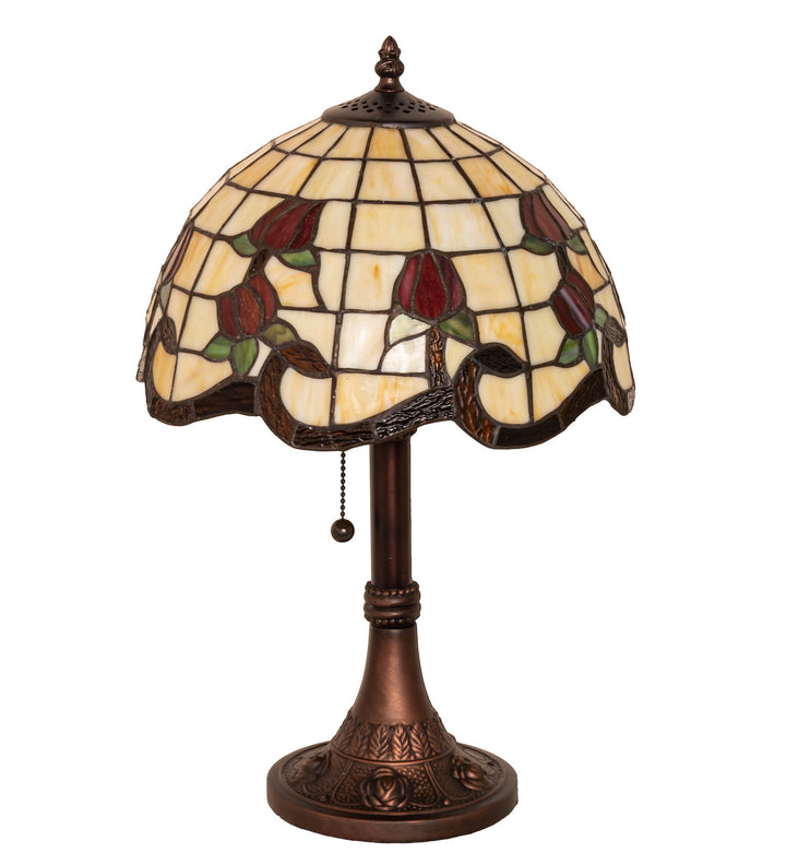 Meyda Tiffany Lighting 151293 Roseborder One Light Table Lamp Lamp Bronze / Dark