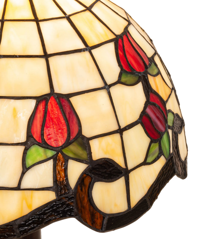 Meyda Tiffany Lighting 151293 Roseborder One Light Table Lamp Lamp Bronze / Dark