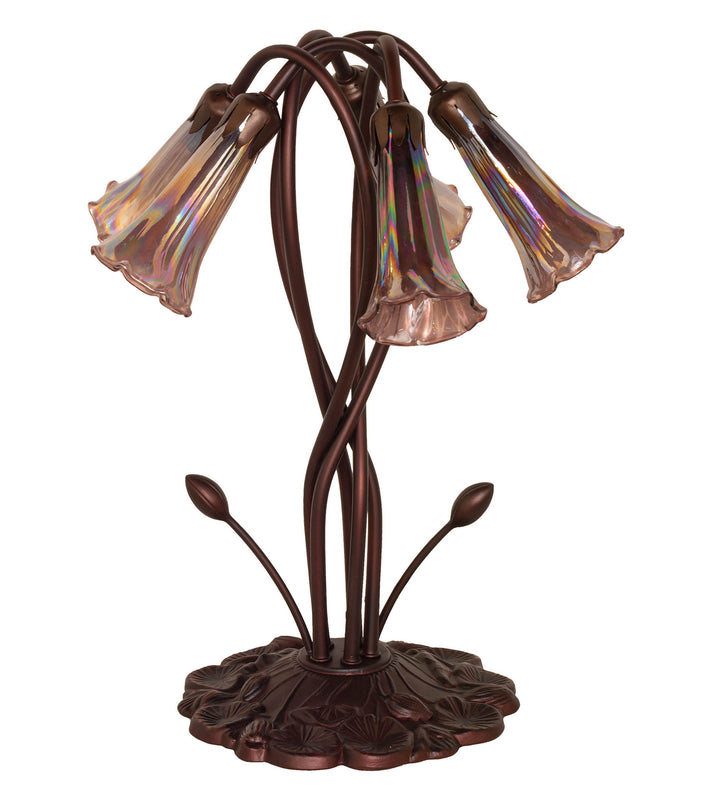 Meyda Tiffany Lighting 15902 Purple Iridescent Five Light Accent Lamp Lamp Bronze / Dark
