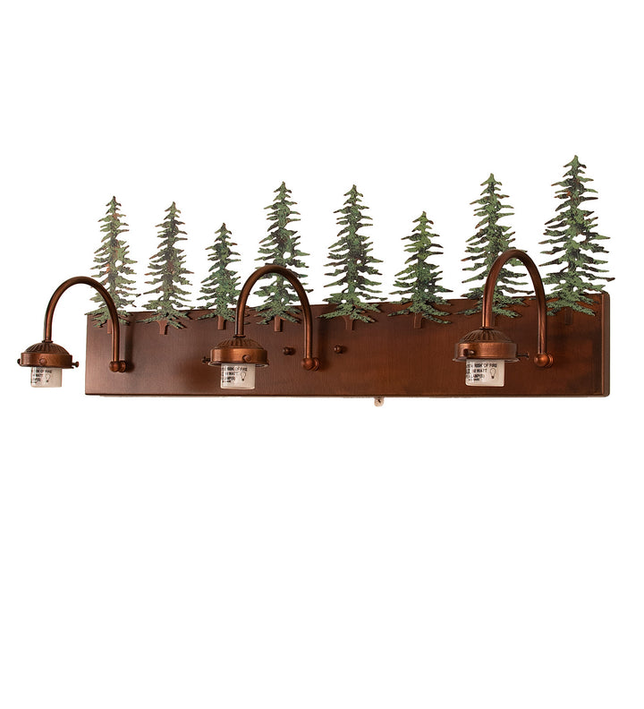 Meyda Tiffany Tall Pines 247392 Bath Vanity Light 28 in. wide - Vintage Copper