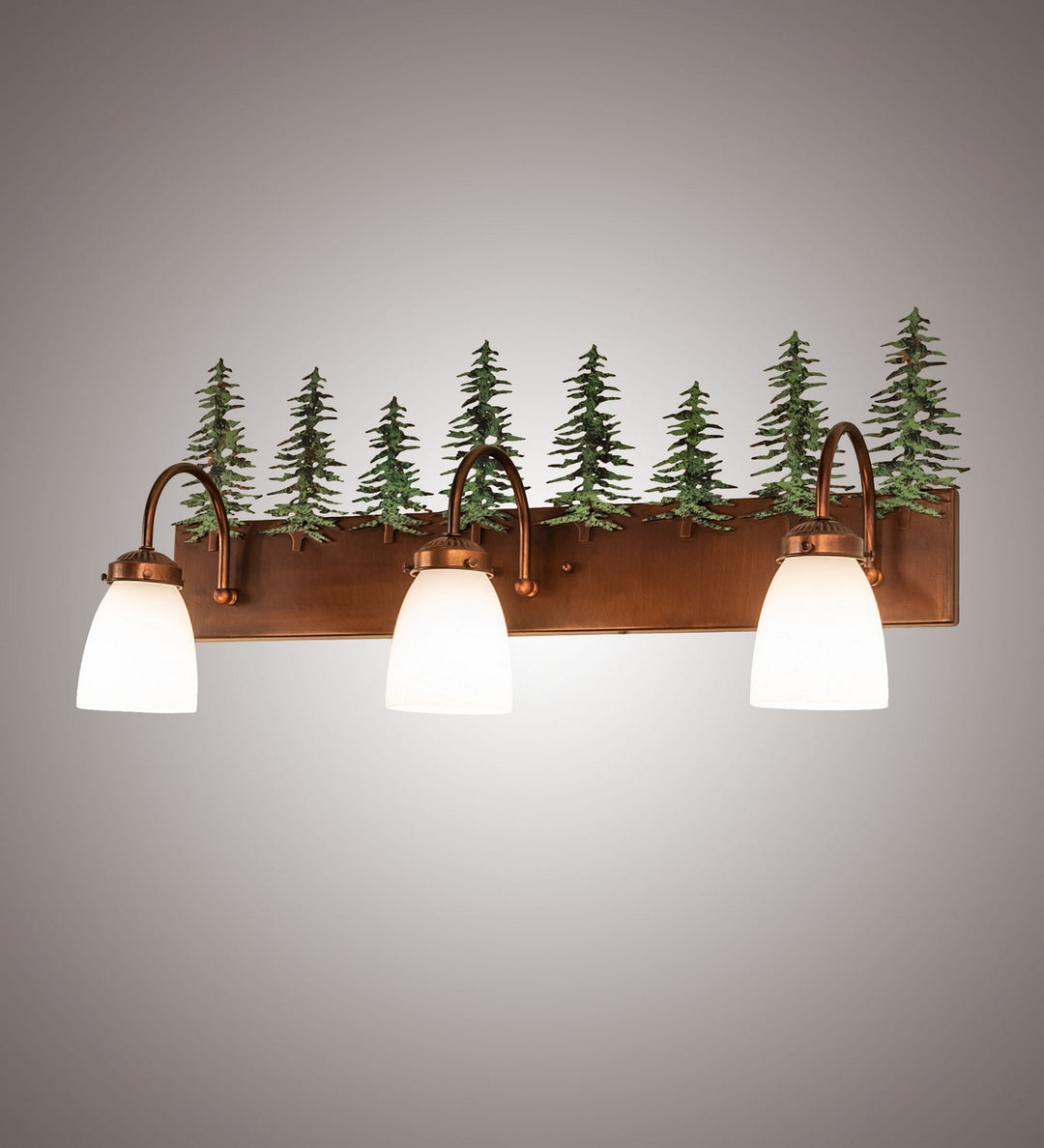 Meyda Tiffany Tall Pines 247392 Bath Vanity Light 28 in. wide - Vintage Copper