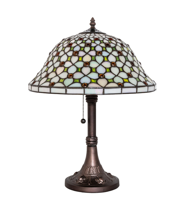 Meyda Tiffany Lighting 251312 Diamond & Jewel One Light Table Lamp Lamp Bronze / Dark