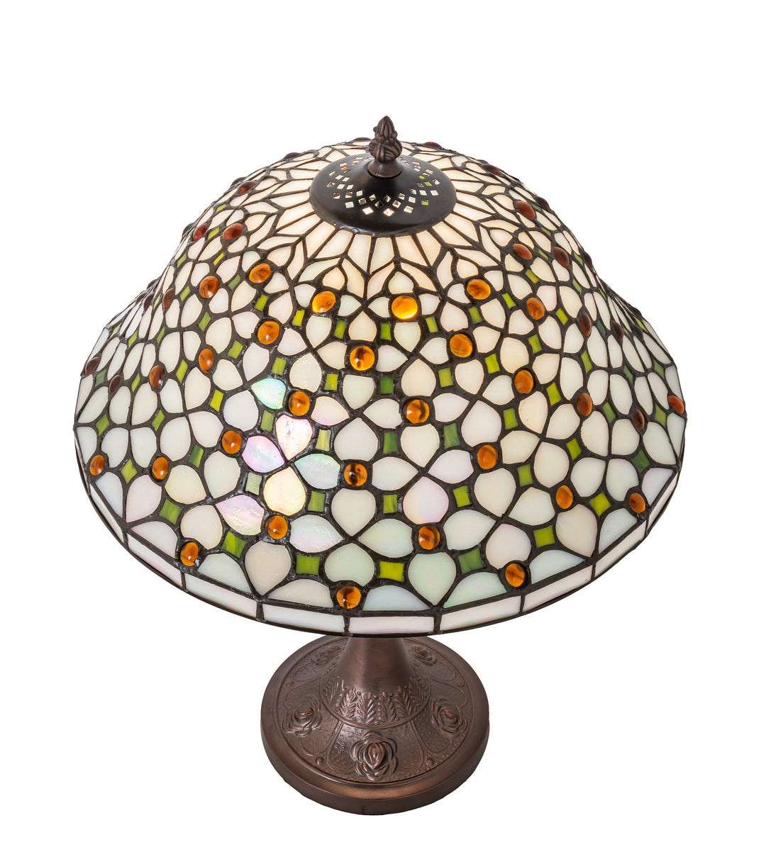 Meyda Tiffany Lighting 251312 Diamond & Jewel One Light Table Lamp Lamp Bronze / Dark