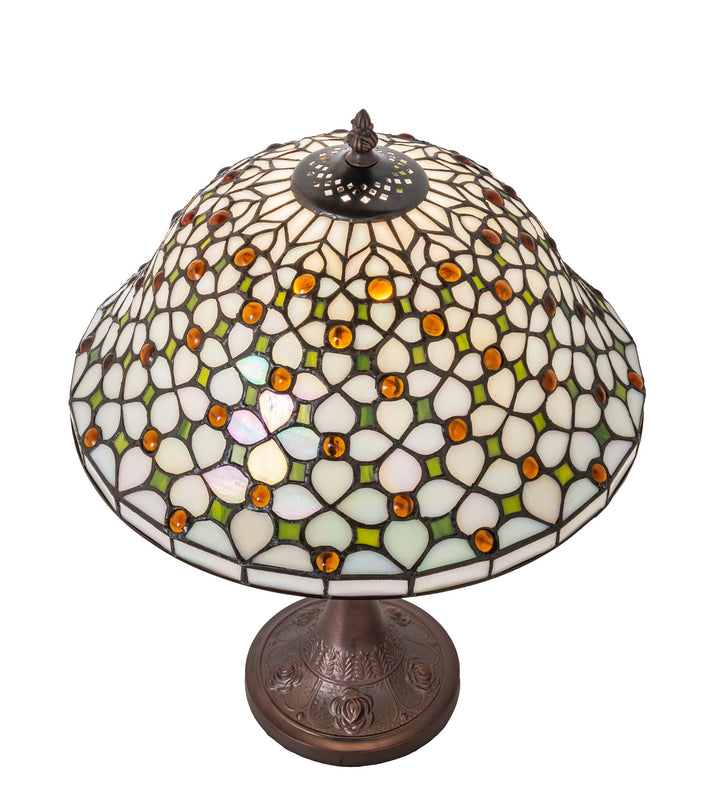 Meyda Tiffany Lighting 251312 Diamond & Jewel One Light Table Lamp Lamp Bronze / Dark