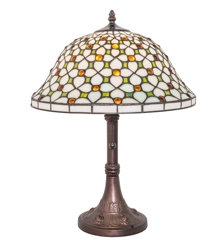Meyda Tiffany Lighting 251312 Diamond & Jewel One Light Table Lamp Lamp Bronze / Dark