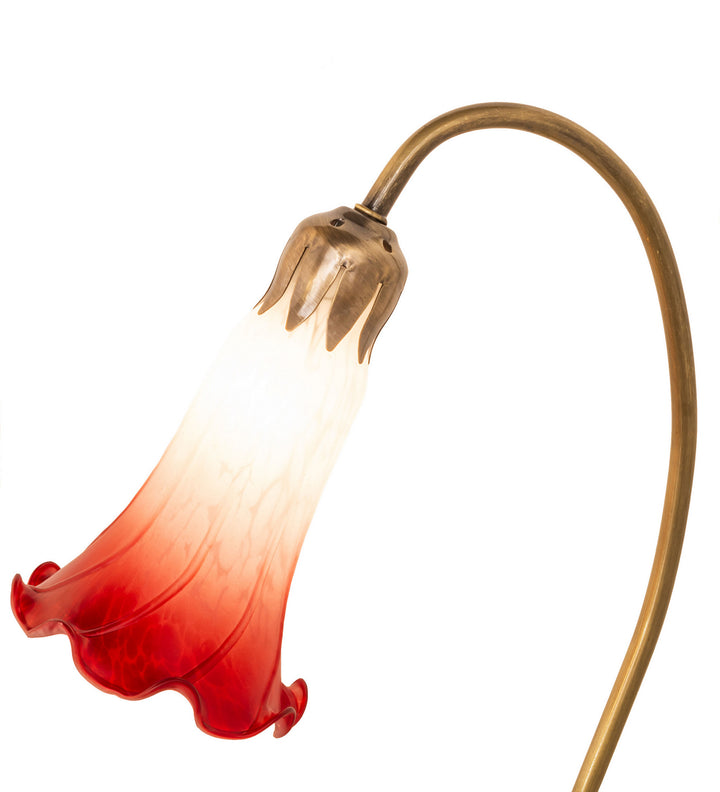 Meyda Tiffany Lighting 251563 Red/White One Light Accent Lamp Lamp Bronze / Dark