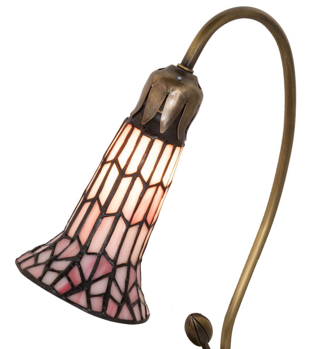 Meyda Tiffany Lighting 251570 Stained Glass Pond Lily One Light Accent Lamp Lamp Copper/Antique/Verde