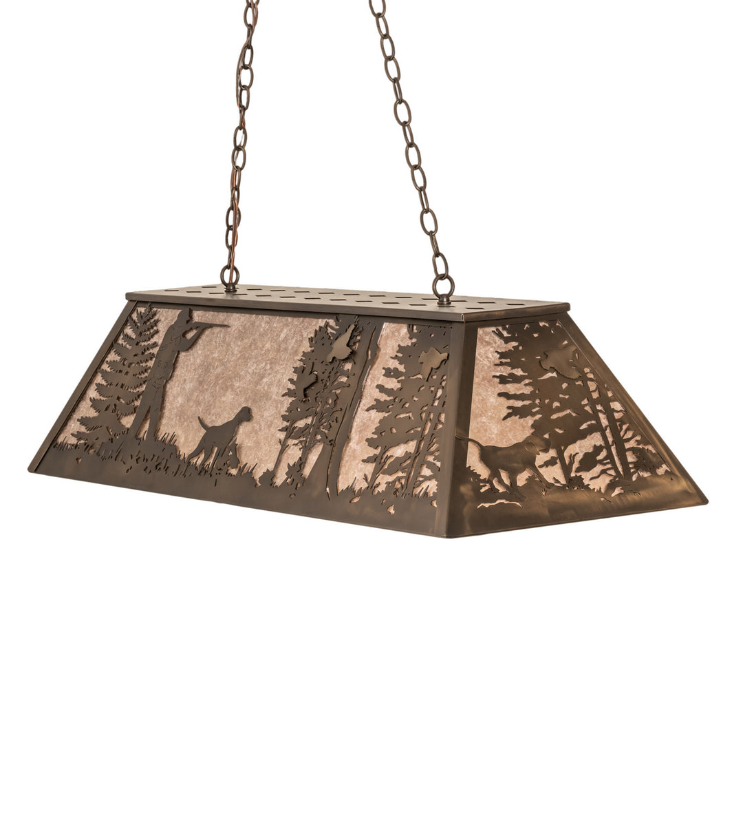 Meyda Tiffany Quail Hunter W/Dog 70118 Pendant Light - Antique Copper