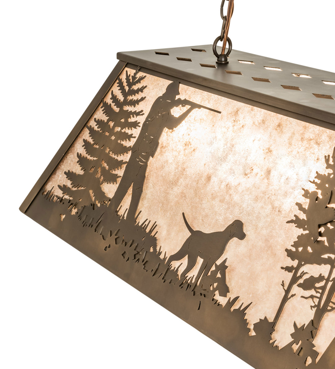 Meyda Tiffany Quail Hunter W/Dog 70118 Pendant Light - Antique Copper