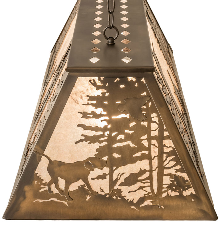 Meyda Tiffany Quail Hunter W/Dog 70118 Pendant Light - Antique Copper