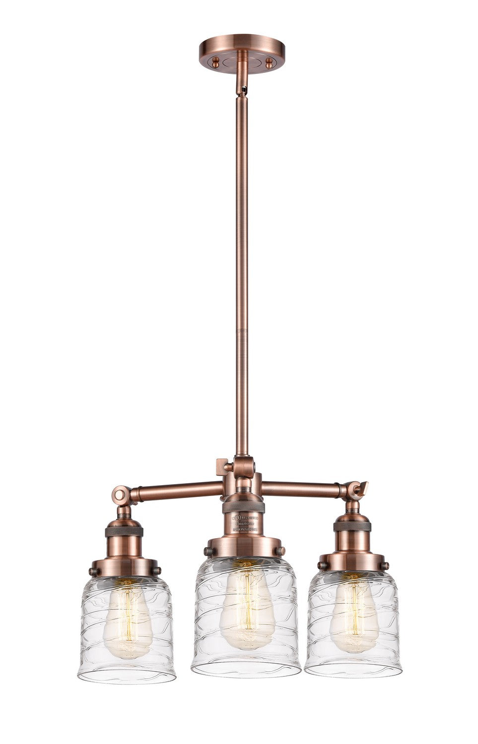 Innovations Franklin Restoration 207-AC-G513 Chandelier Light - Antique Copper