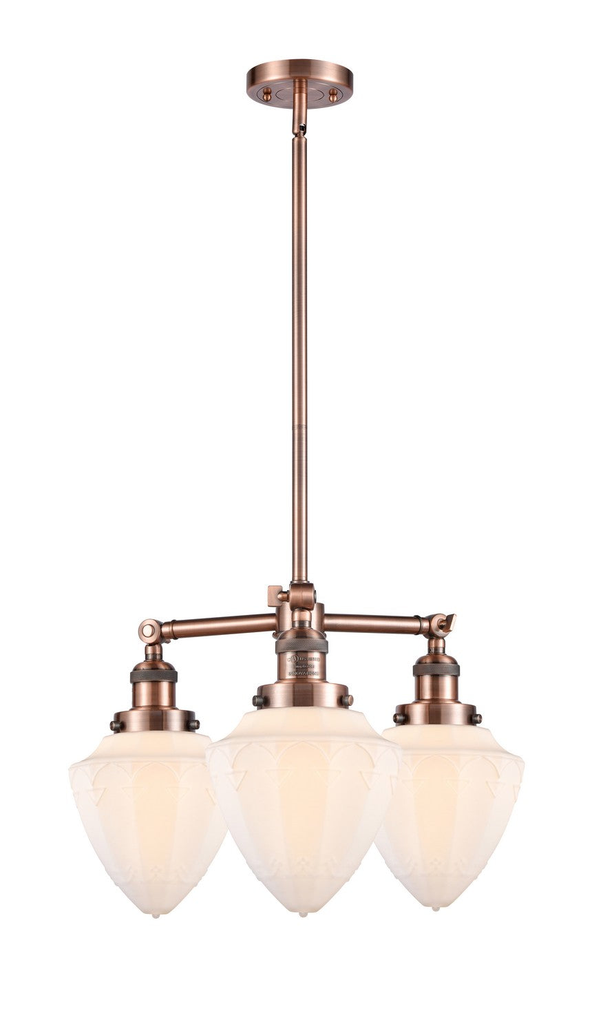 Innovations Franklin Restoration 207-AC-G661-7 Chandelier Light - Antique Copper