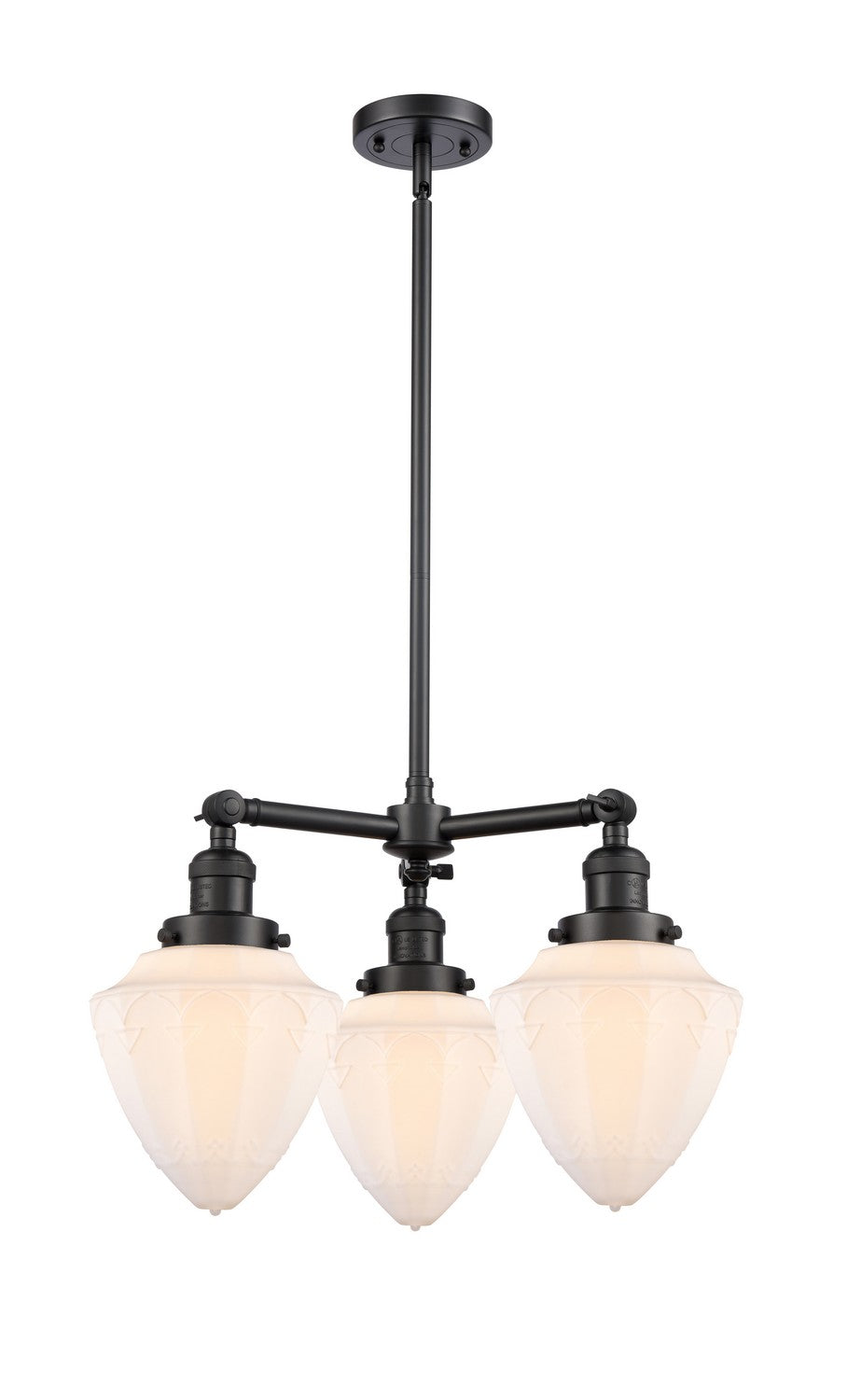 Innovations Franklin Restoration 207-BK-G661-7 Chandelier Light - Matte Black