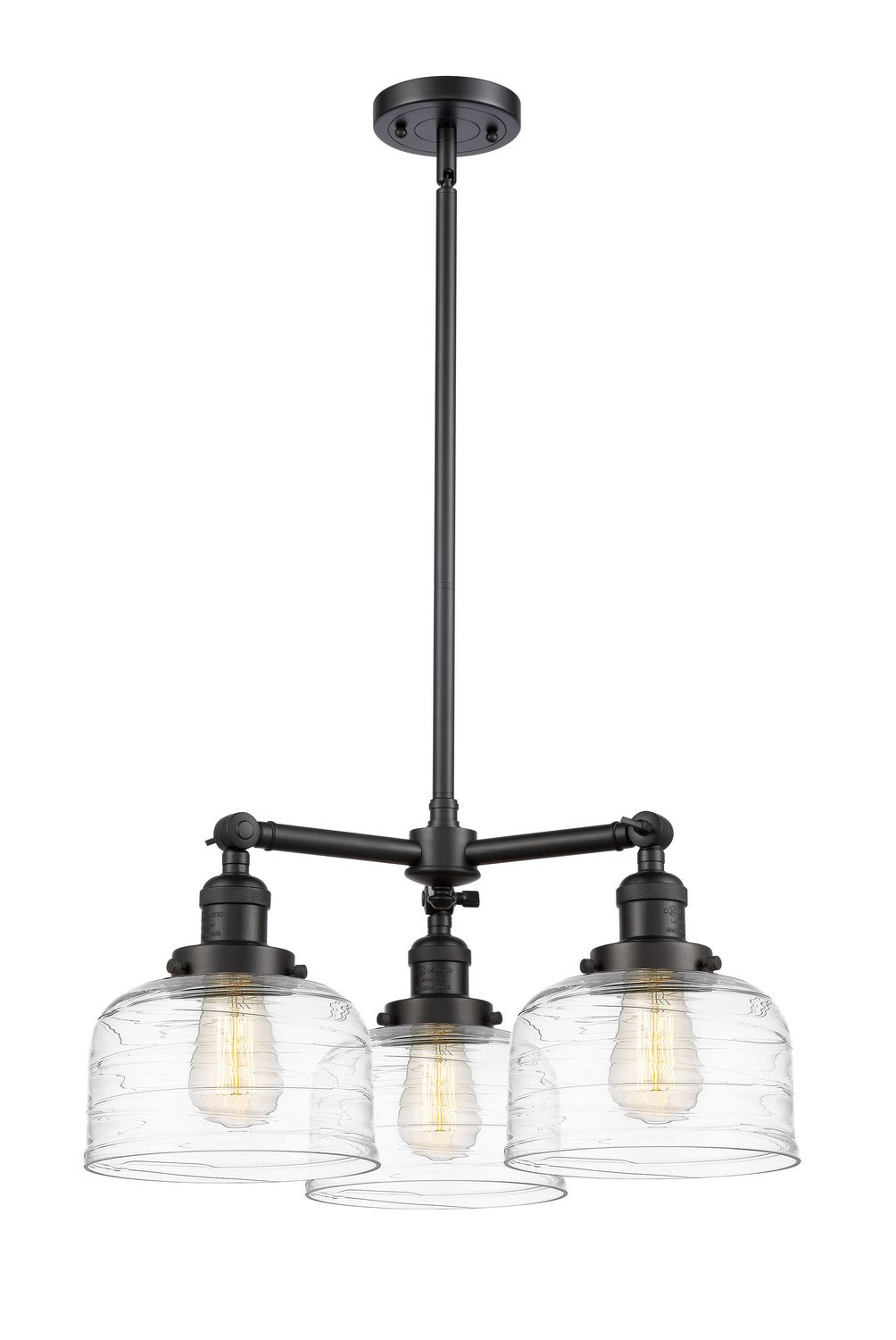 Innovations Franklin Restoration 207-BK-G713 Chandelier Light - Matte Black