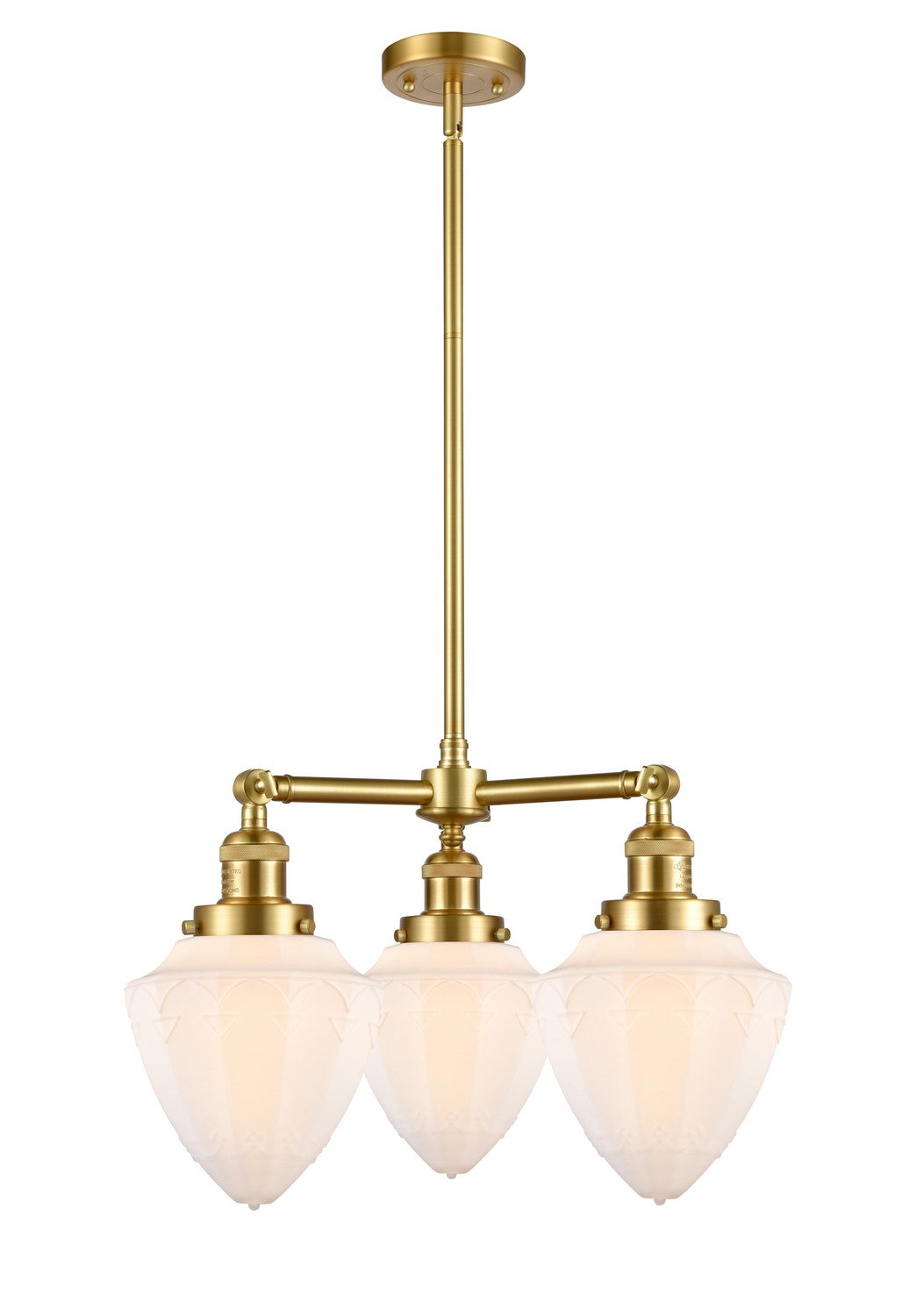 Innovations Franklin Restoration 207-SG-G661-7 Chandelier Light - Satin Gold