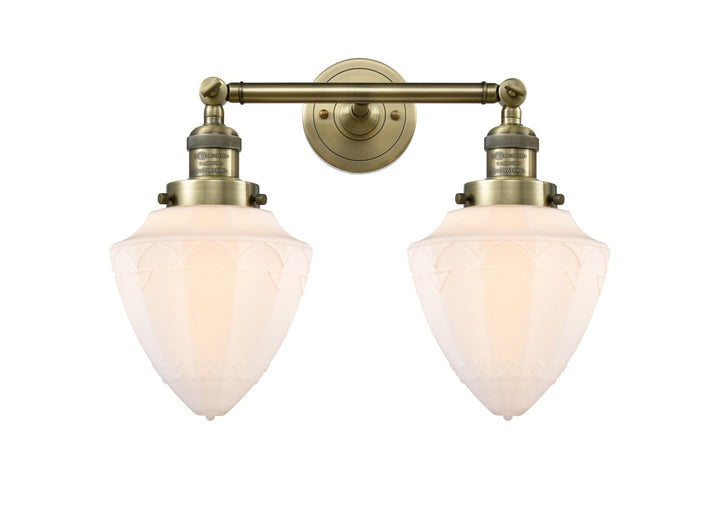Innovations Franklin Restoration 208-AB-G661-7 Bath Vanity Light 18 in. wide - Antique Brass