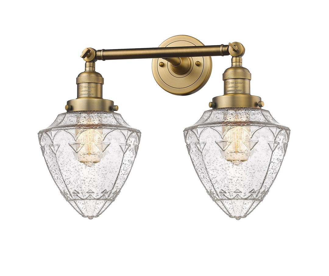 Innovations Franklin Restoration 208-BB-G664-7 Bath Vanity Light 18 in. wide - Brushed Brass