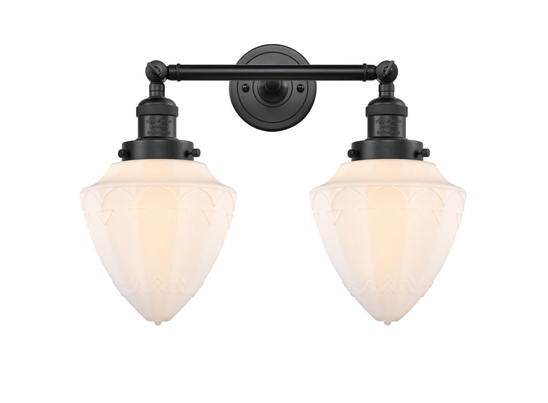Innovations Franklin Restoration 208-BK-G661-7 Bath Vanity Light 18 in. wide - Matte Black