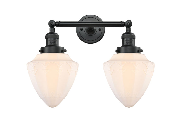 Innovations Franklin Restoration 208-BK-G661-7 Bath Vanity Light 18 in. wide - Matte Black