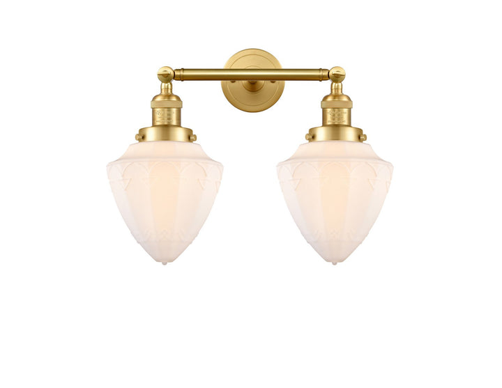 Innovations Franklin Restoration 208-SG-G661-7 Bath Vanity Light 18 in. wide - Satin Gold