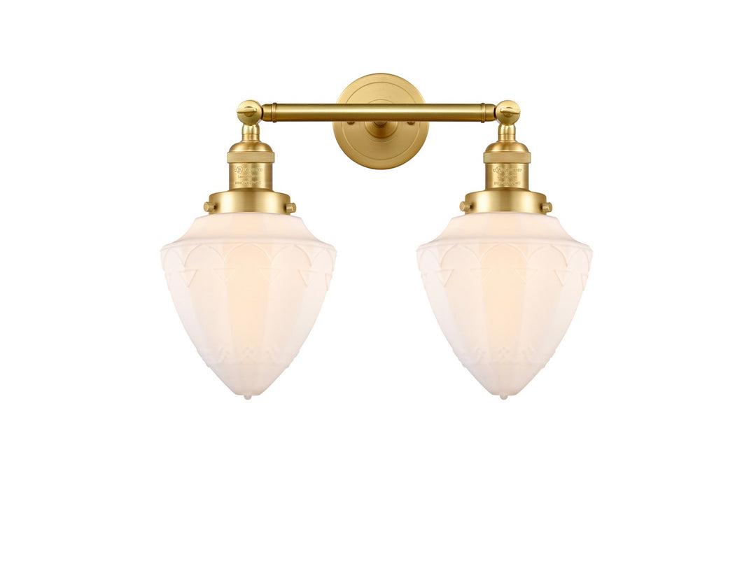 Innovations Franklin Restoration 208-SG-G661-7-LED Bath Vanity Light 18 in. wide - Satin Gold