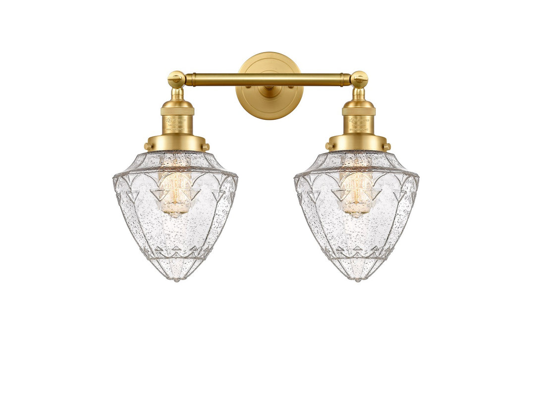 Innovations Franklin Restoration 208-SG-G664-7-LED Bath Vanity Light 18 in. wide - Satin Gold