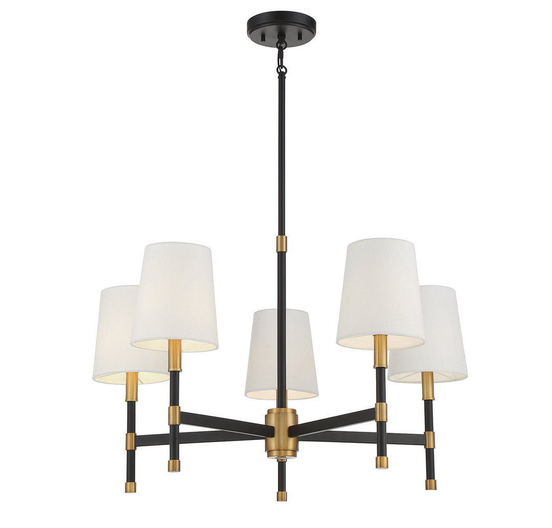 Savoy House Brody 1-1630-5-143 Chandelier Light - Matte Black with Warm Brass Accents