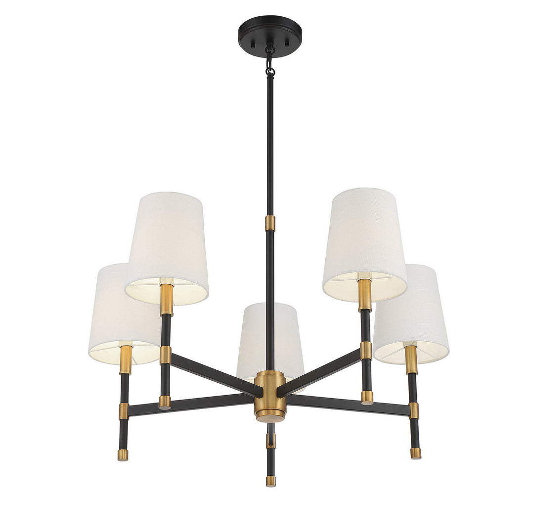 Savoy House Brody 1-1630-5-143 Chandelier Light - Matte Black with Warm Brass Accents