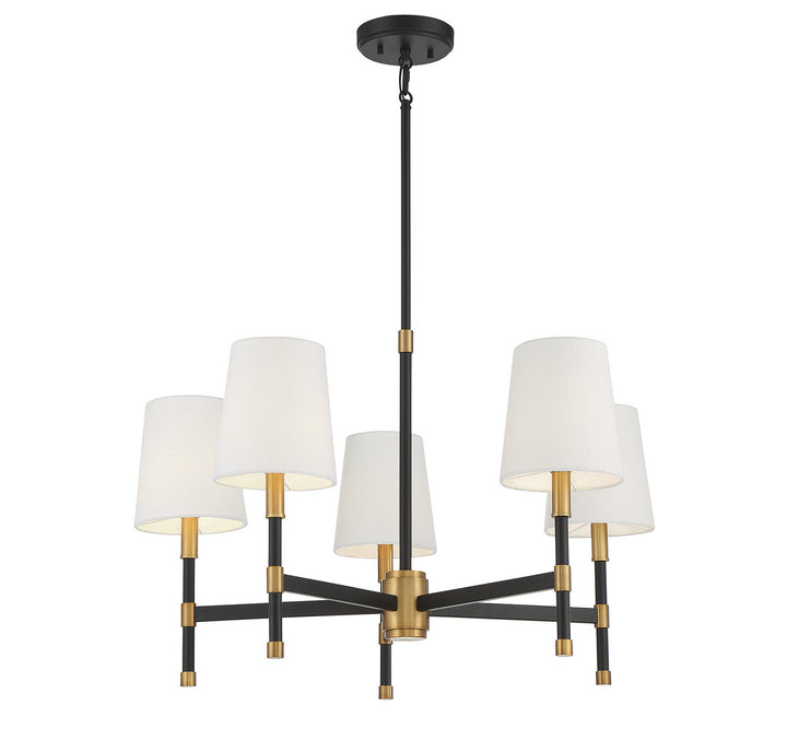 Savoy House Brody 1-1630-5-143 Chandelier Light - Matte Black with Warm Brass Accents