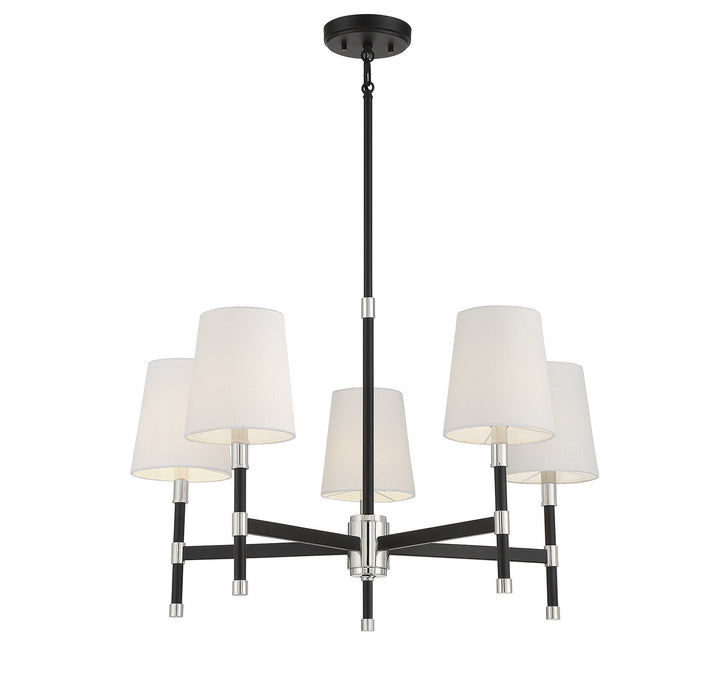 Savoy House Brody 1-1630-5-173 Chandelier Light - Matte Black with Polished Nickel Accents