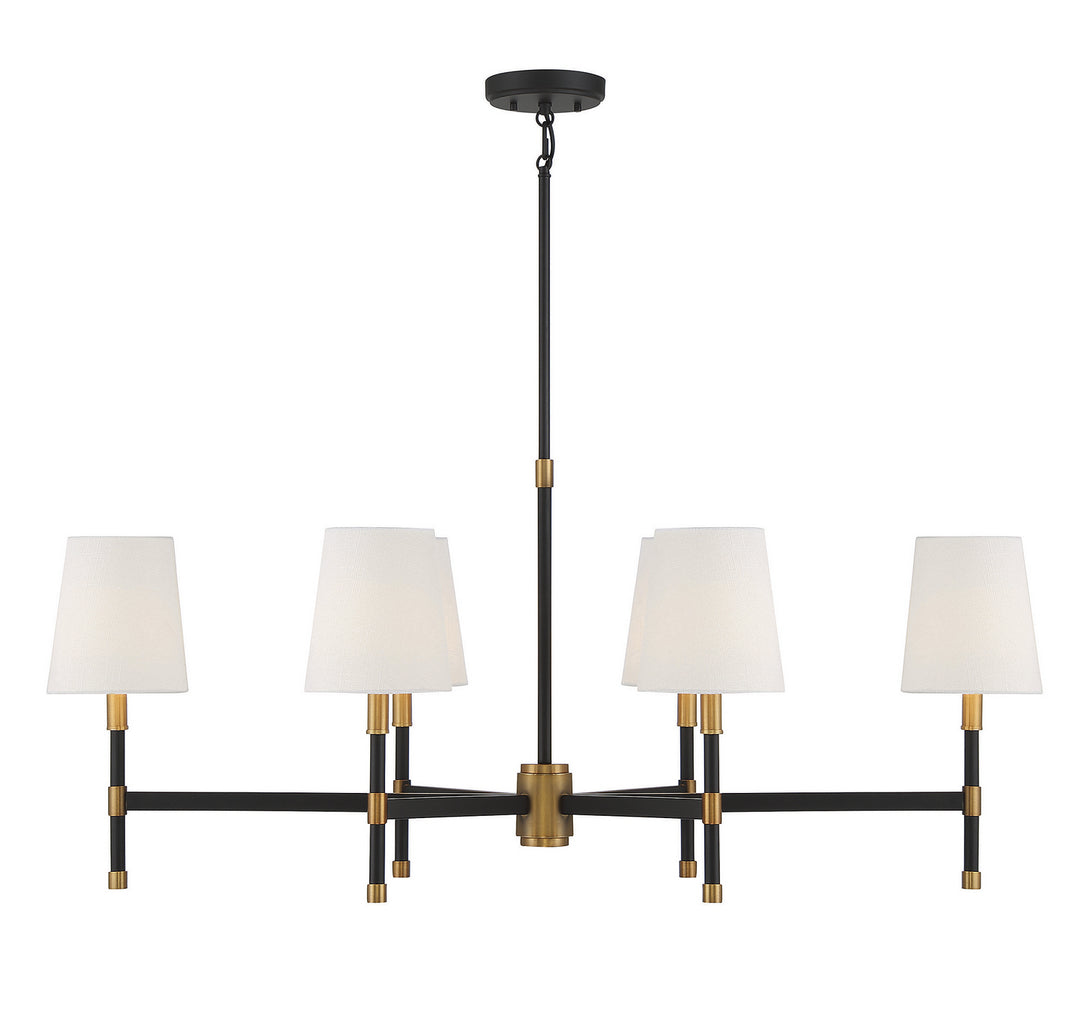 Savoy House Brody 1-1631-6-143 Chandelier Light - Matte Black with Warm Brass Accents