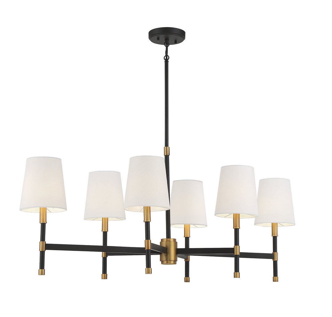 Savoy House Brody 1-1631-6-143 Chandelier Light - Matte Black with Warm Brass Accents