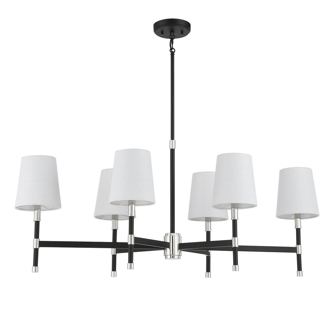 Savoy House Brody 1-1631-6-173 Chandelier Light - Matte Black with Polished Nickel Accents