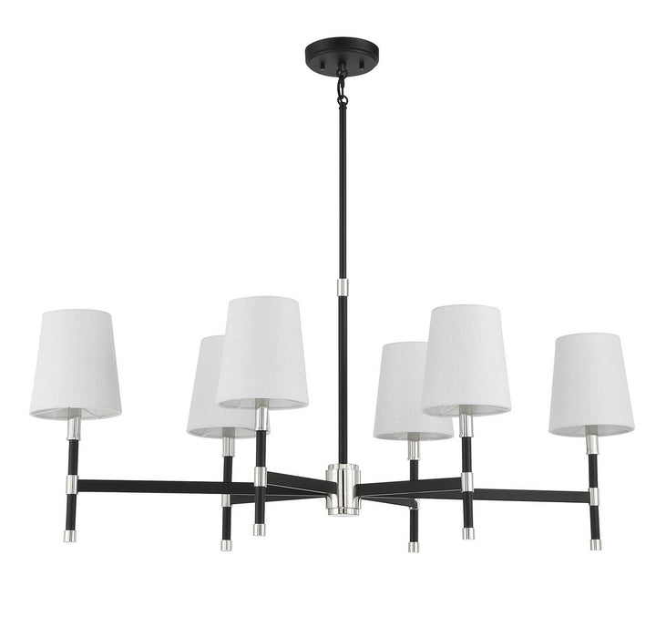 Savoy House Brody 1-1631-6-173 Chandelier Light - Matte Black with Polished Nickel Accents