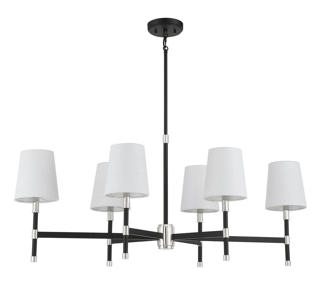 Savoy House Brody 1-1631-6-173 Chandelier Light - Matte Black with Polished Nickel Accents