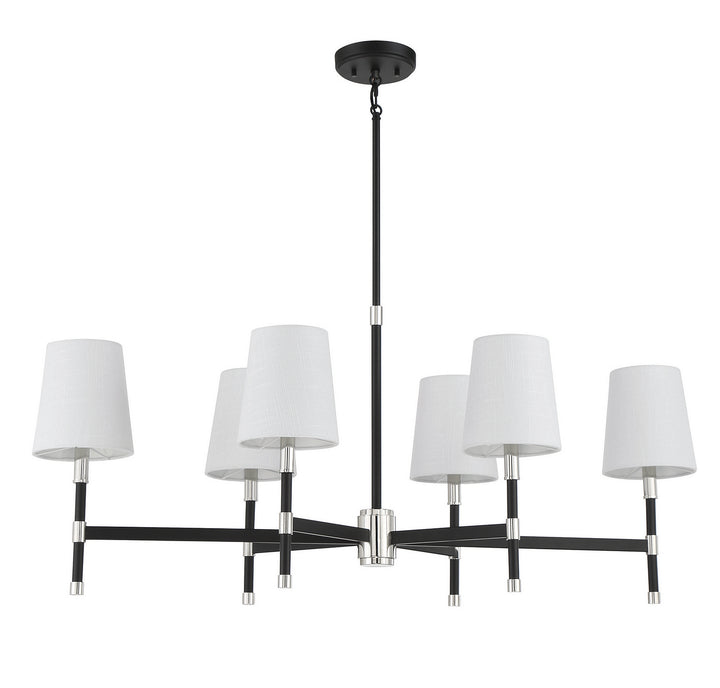 Savoy House Brody 1-1631-6-173 Chandelier Light - Matte Black with Polished Nickel Accents