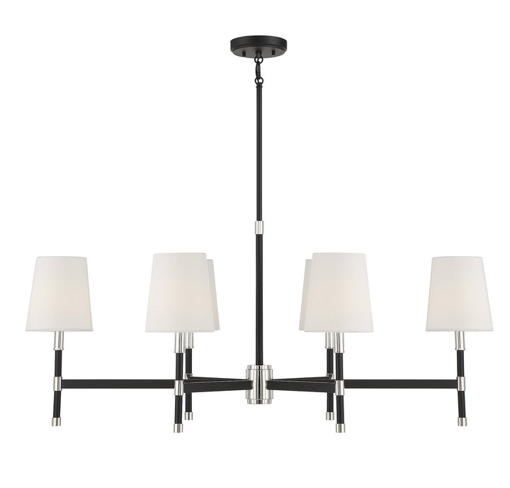 Savoy House Brody 1-1631-6-173 Chandelier Light - Matte Black with Polished Nickel Accents