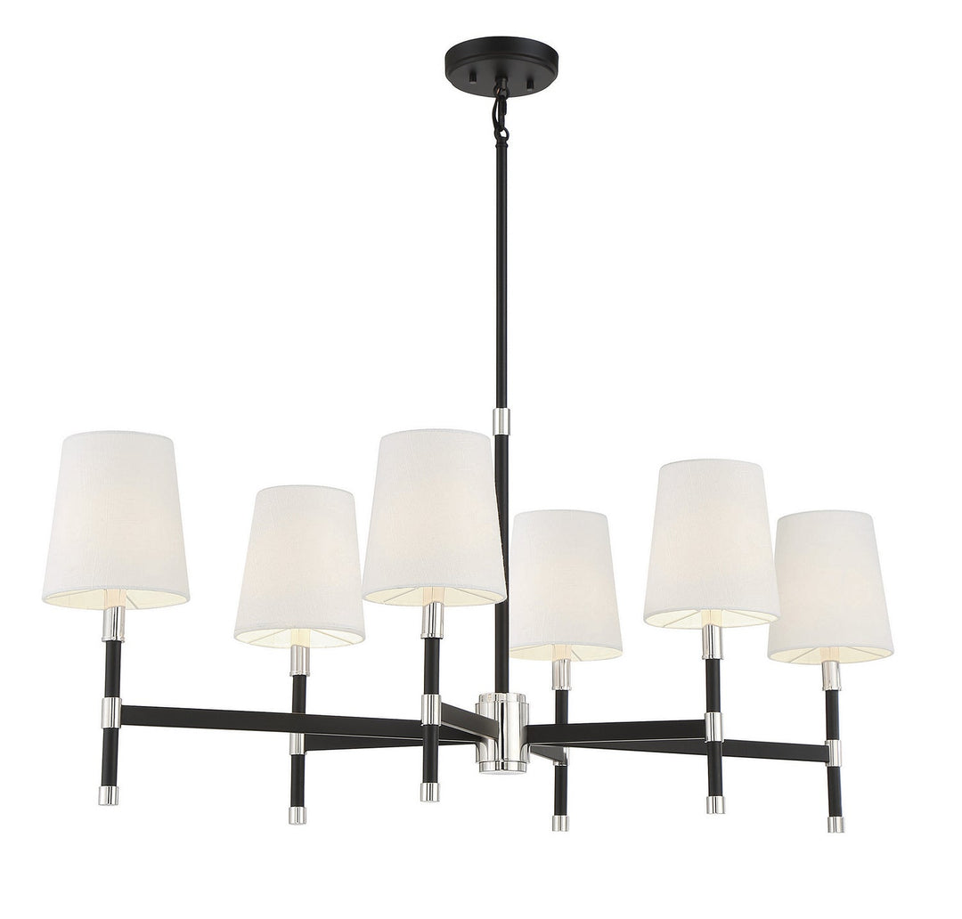 Savoy House Brody 1-1631-6-173 Chandelier Light - Matte Black with Polished Nickel Accents