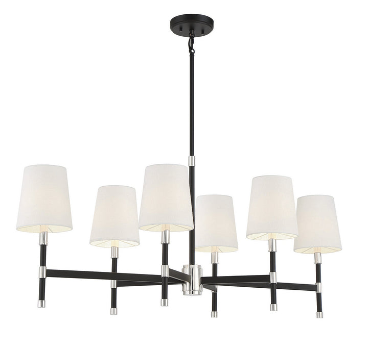 Savoy House Brody 1-1631-6-173 Chandelier Light - Matte Black with Polished Nickel Accents