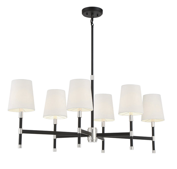 Savoy House Brody 1-1631-6-173 Chandelier Light - Matte Black with Polished Nickel Accents