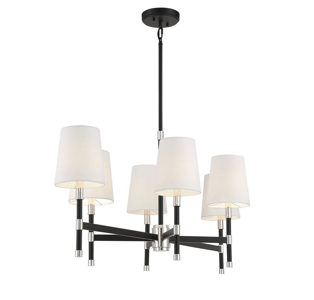 Savoy House Brody 1-1631-6-173 Chandelier Light - Matte Black with Polished Nickel Accents