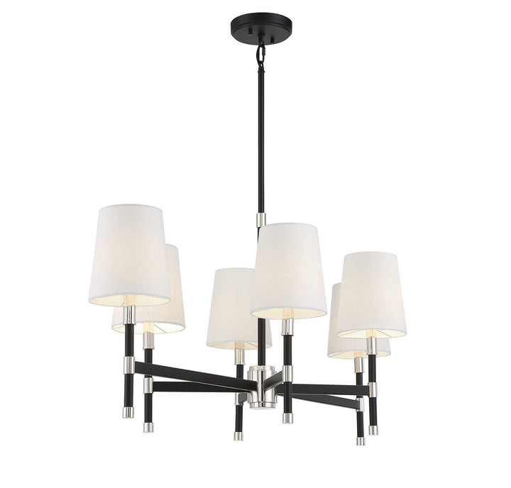 Savoy House Brody 1-1631-6-173 Chandelier Light - Matte Black with Polished Nickel Accents