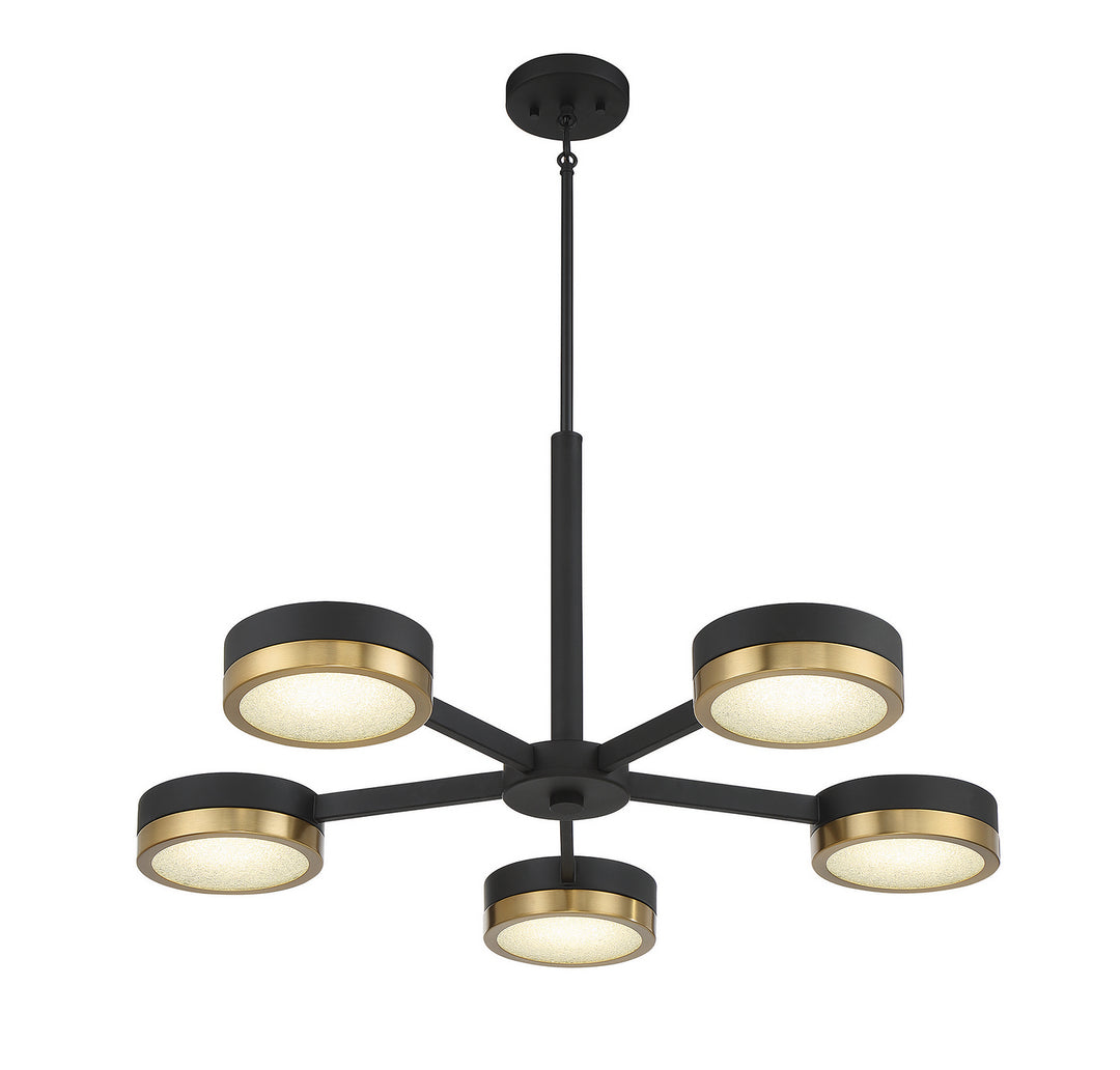 Savoy House Ashor 1-1635-5-143 Chandelier Light - Matte Black with Warm Brass Accents