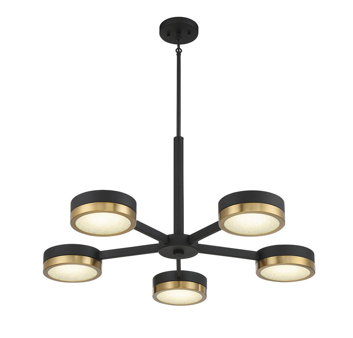 Savoy House Ashor 1-1635-5-143 Chandelier Light - Matte Black with Warm Brass Accents