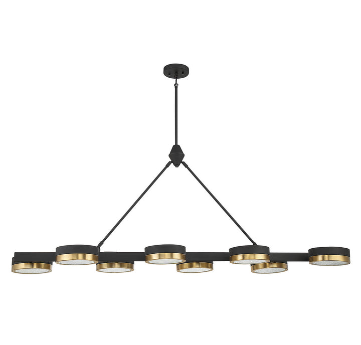 Savoy House Ashor 1-1636-8-143 Pendant Light - Matte Black with Warm Brass Accents