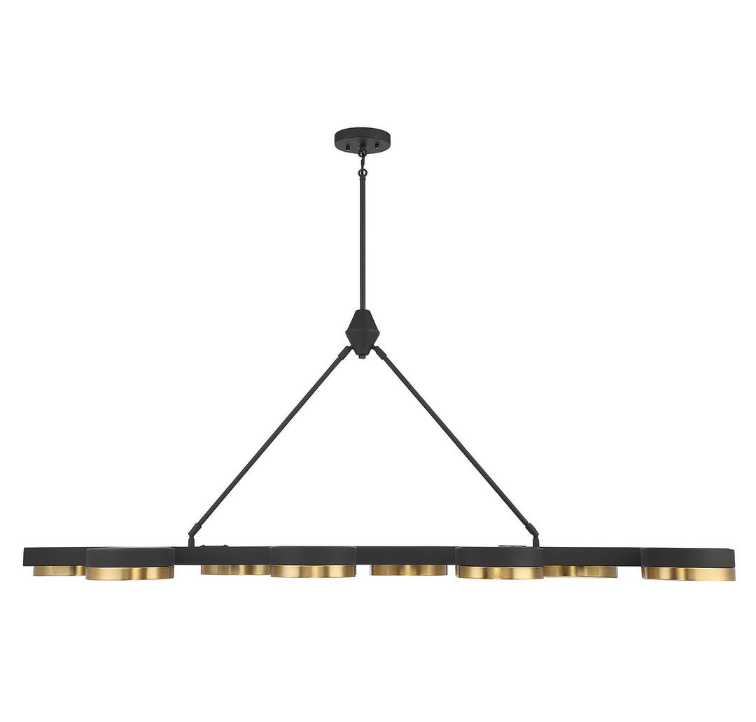 Savoy House Ashor 1-1636-8-143 Pendant Light - Matte Black with Warm Brass Accents