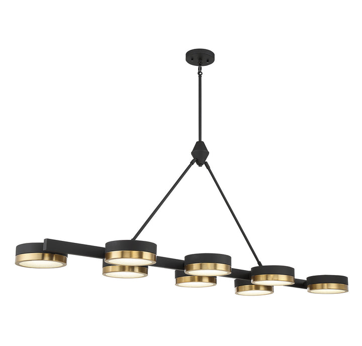 Savoy House Ashor 1-1636-8-143 Pendant Light - Matte Black with Warm Brass Accents