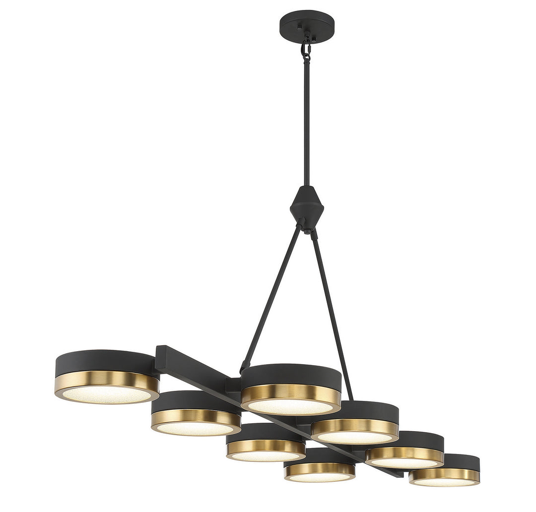 Savoy House Ashor 1-1636-8-143 Pendant Light - Matte Black with Warm Brass Accents