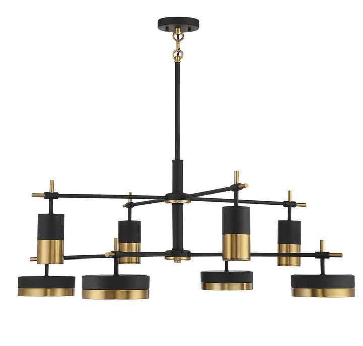 Savoy House Ashor 1-1637-8-143 Chandelier Light - Matte Black with Warm Brass Accents