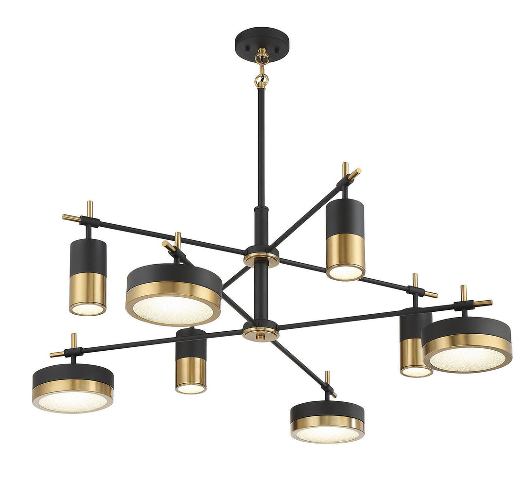 Savoy House Ashor 1-1637-8-143 Chandelier Light - Matte Black with Warm Brass Accents